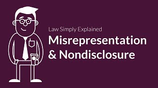 Misrepresentation and Nondisclosure  Contracts  Defenses amp Excuses [upl. by Orecic]