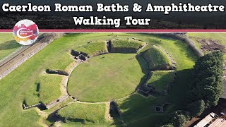 CAERLEON ROMAN BATHS amp AMPHITHEATRE WALES  Walking Tour  Pinned on Places [upl. by Lema]