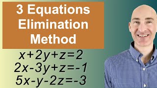 Solving Systems of 3 Equations Elimination [upl. by Farris]