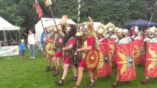 Roman Reenactment at the Amphitheatre in Caerleon Marching In [upl. by Prager]