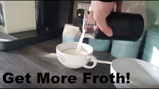 How to Get More Froth from Your Nespresso Coffee Aeroccino  Nespresso tips and help [upl. by Aehtorod]